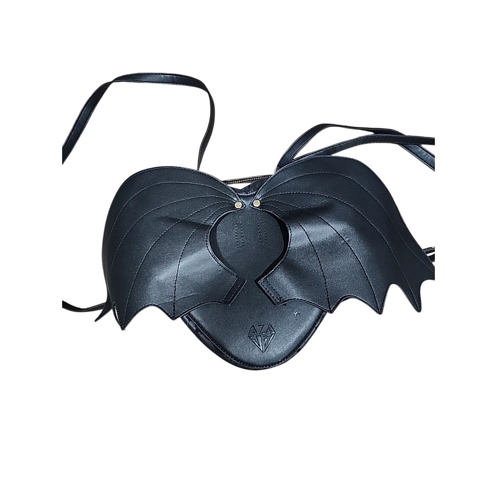 Aza Gothcore Bag Winged Leather And Lace Bat wing Purse Backpack Goth Emo Black